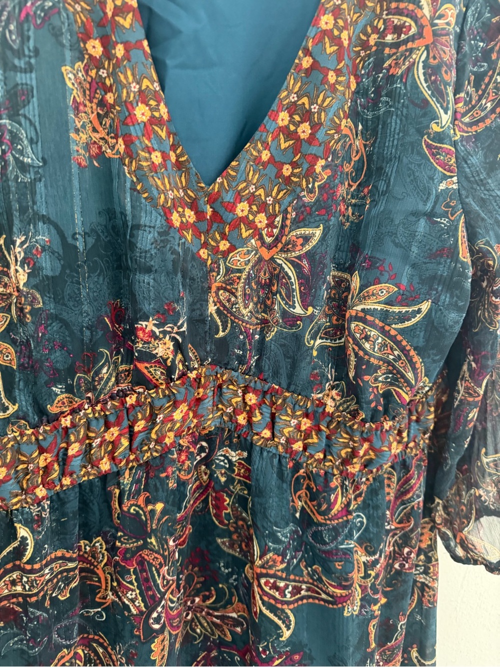 Frye Boho Paisley Maxi Dress in Teal